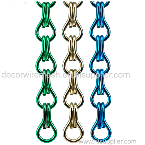 12mm Double Hook Shape Aluminum Chian Link Curtain