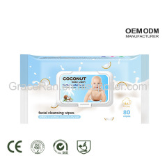 Organic Baby Coconut Oil Antibacterial Hand and Mouth Custom Print Wet Wipes Manufacturer From China