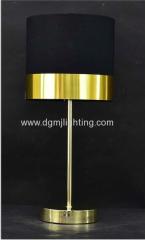 Metallic Gold PVC Banded Table Lamp Brass