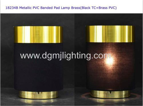 Metallic PVC Banded Pad Lamp Brass