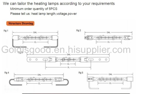 Infrared halogen heating lamp/infrared heating elementing forscreen printing machine drying