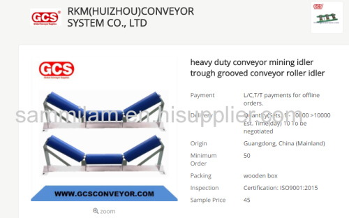 heavy duty conveyor mining idler trough grooved conveyor roller idler