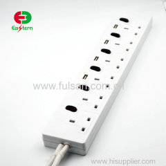 6 way UK Electric Extension Power Strip with surge protector