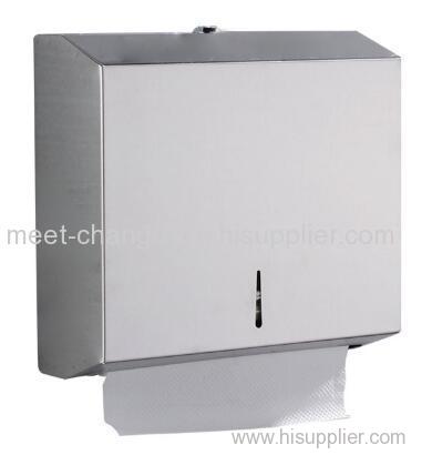 Stainless Steel Wall Mounted Folded Tissue Towel Dispenser Lockable C / F / N / Z / M paper dispenser