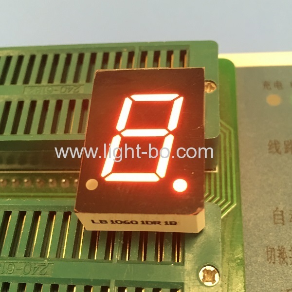 Super red 0.6" common cathode Single digit 7 segment led display for digital numeric indicator