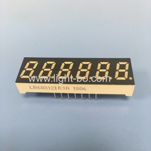 Super bright red 6 digit small size 7 segment led display common anode for temperature controller