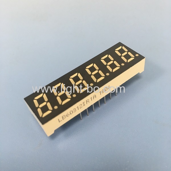 Super bright red 6 digit small size 7 segment led display common anode for temperature controller