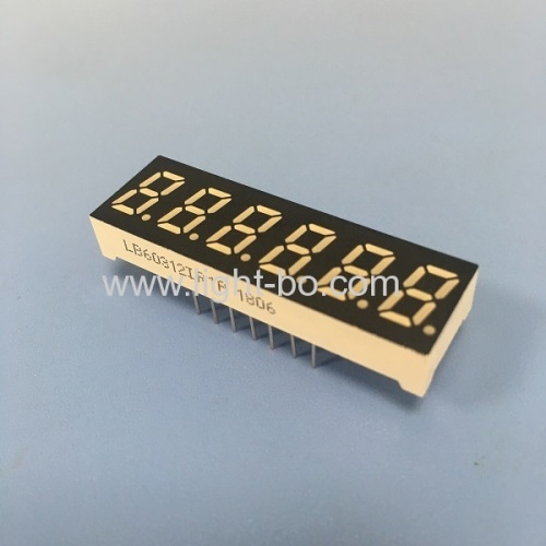 Super bright red 6 digit small size 7 segment led display common anode for temperature controller