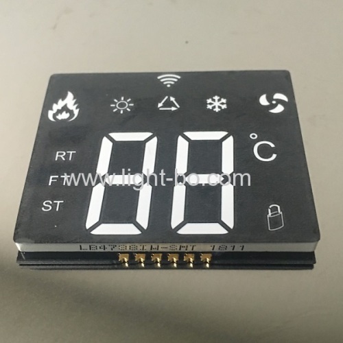 Ultra thin Custom design ultra white SMD led display common anode for temperature controller