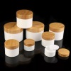 Natural Bamboo Cap with White PP Cream Jar