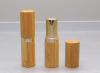 Natural Bamboo Aluminum Empty Lipstick Container Gold