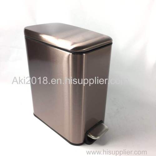 new product ideas 2019 household 5L rectangle trash can rose gold pedal trash bin