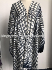 viscose printed poncho wrap shawl kimono