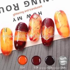 Glass Amber Nail Gel Polish Soak Off UV Painting Gel Gradual Changing Nail Art