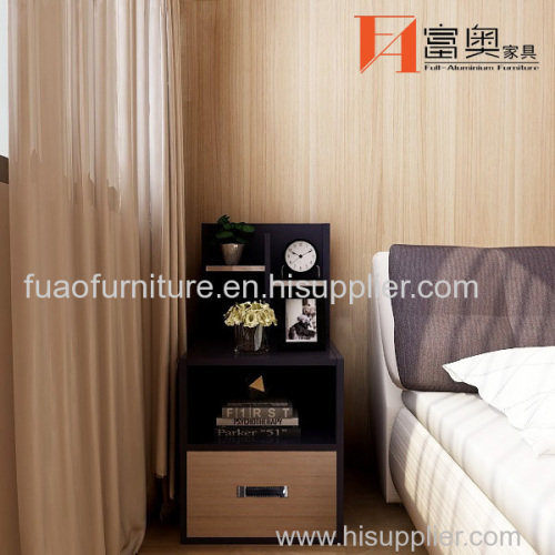 Modern All Aluminum Bedroom Furniture Bedside Table Nightstands