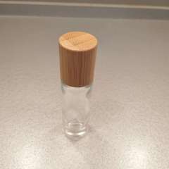 15ml clear glass roll on bottle with bamboo lid