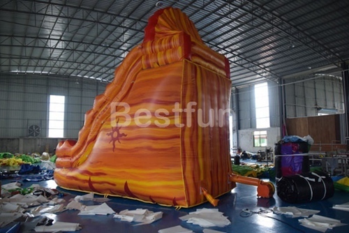 Large double lane Lava Inflatable Water Slide