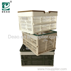 Deao Turnover Foldable Plastic Moving Basket With Fold Cover