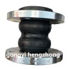 Flexible double ball joint with flanged compensator