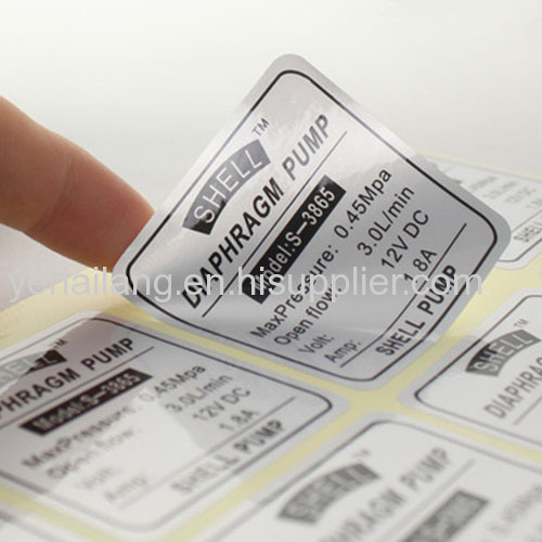 Custom Self-Adhesive Aluminum Silver Sticker Label Printing Foil PET Sticker