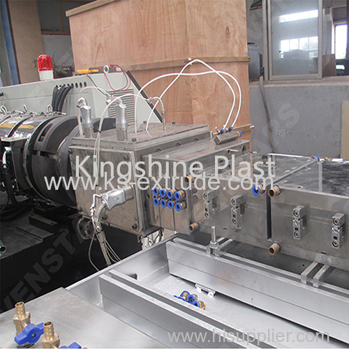 WPC rolling door frame profile wrapping making machine