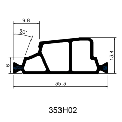 35.3mm Hollow Chamber Polyamide Insulating Profiles for Aluminum Windows & Doors