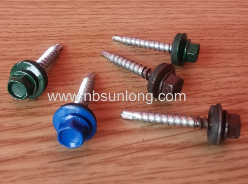 Roofing screw- colourful head - - NO.1 point - EPDM washer - zinc coated