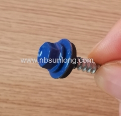 Roofing screw- colourful head - - NO.1 point - EPDM washer - zinc coated