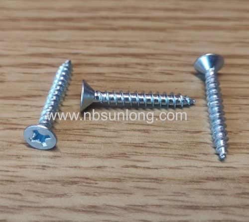 DIN7982 - Self tapping screw - CSK head - cross phillips drive - zinc coated