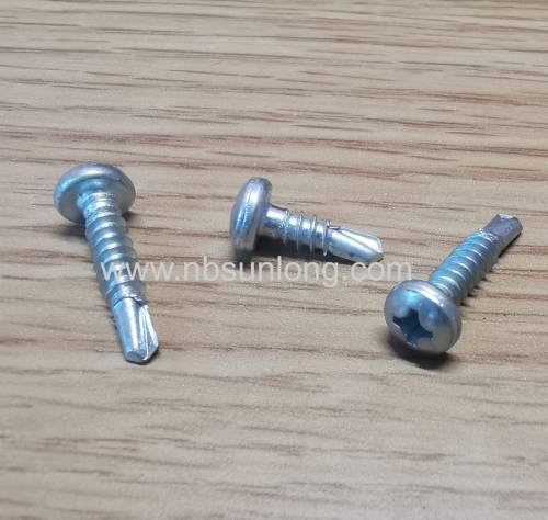 Self drilling screw - pan head - cross phillips drive - zinc coated