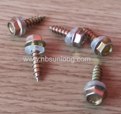 Wood screw - hex head - washer - zinc coated