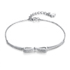 Design Your Own Jewelry | Bow Charm Bracelet Silver | Clear Zirconia Bracelets