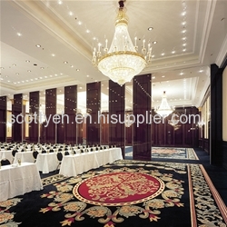 hotel operable wall movable partition glass folding door 