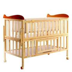 healthy cot baby's bed solid wood wooden baby crib with wheels