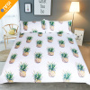 Pineapple Bedding Set Sweet Printed Fruit Bedsheet Soft Microfiber Duvet Cover Set 3 Pcs 4 Sizes