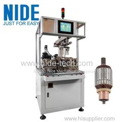 Two working station armature rotor dynamic balancing and testing machine