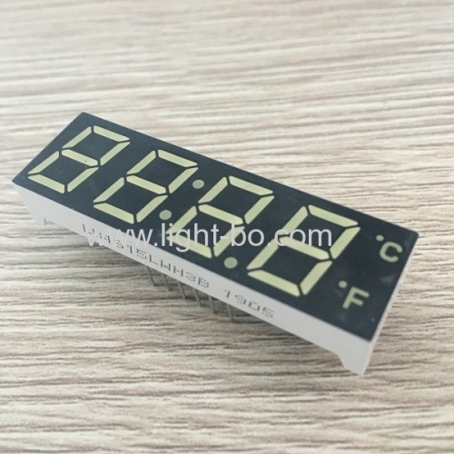 Customized ultra white 12mm 4 digit 7 segment led display common cathode for temperature control