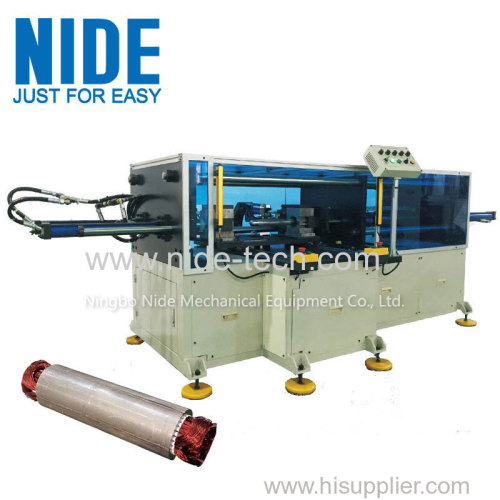 Horizontal type Big power long stack length pump stator coil middle forming machine