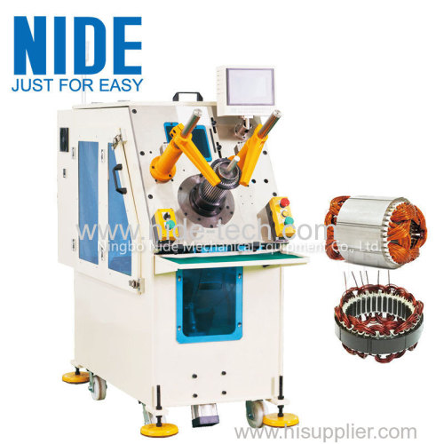 Automatic compression motor stator winding inserter