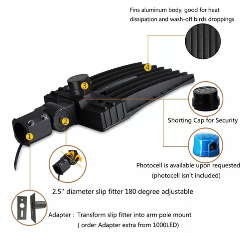 100W LED Street Light with photocell
