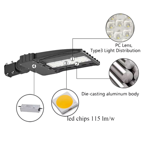 100W LED Street Light with photocell