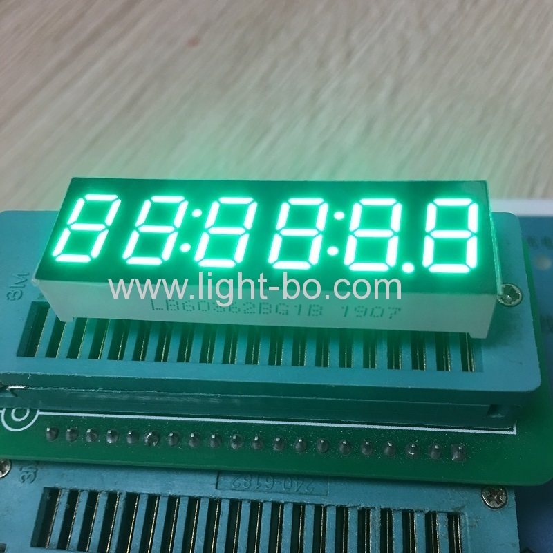 Super bright red 0.36" 6 digit 7 segment led clock display common anode for instrument panel