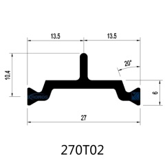 27mm Eurogroove Design Extruded PA66 GF25 Thermal Break Polyamide Struts