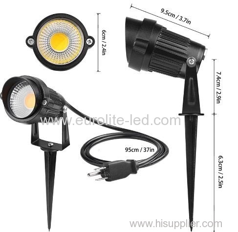 euroliteLed 3W 5W COB lamp ip65 w EU USA Power Factor 0.9up cable plug lawn lamp sculpture light pond light