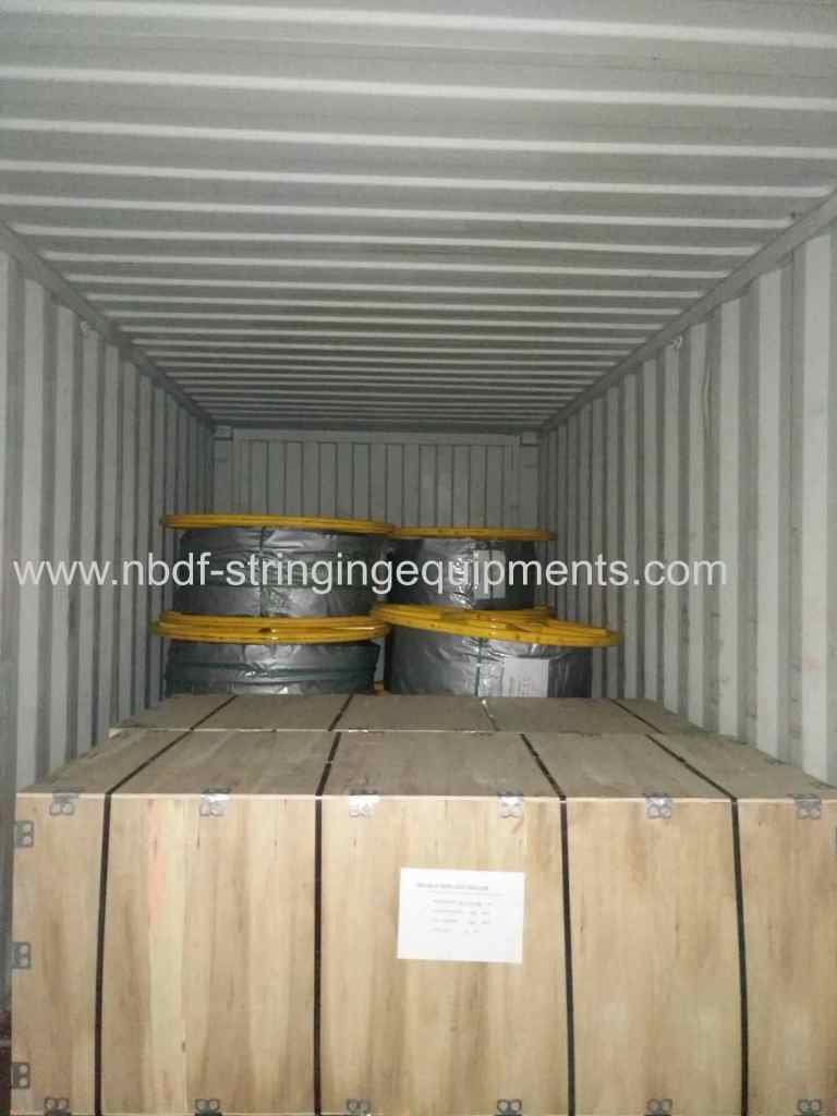 Single conductor transmission line stringing tools exported to South American countries