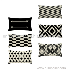Rectangle Cushion Cover Geometry Pillow Cover Nordic Style Decoration Throw Pillow Covers Zigzag 30X50 Cotton Linen