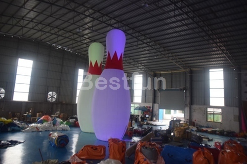Costumes advertising inflatable LED bowling pins