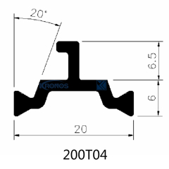 20mm Eurogroove Design Extruded PA66 GF25 Thermal Break Polyamide Strips