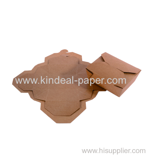 brown Kraft folding paper food box raw material for making food containers and dinner meal box