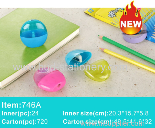 Semi-circular barrel Plastic single hole double hole manual pencil sharpener